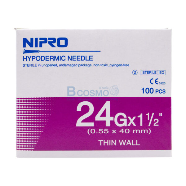 เข็มฉีดยา NIPRO 24G x 1 1/2" [1 ชิ้น]