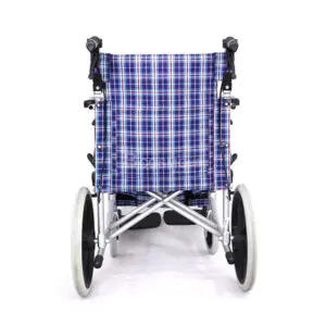 รถเข็นวีลแชร์ อะลูมิเนียมอัลลอย พับได้ ล้อ 16 นิ้ว สีฟ้า - Image 8