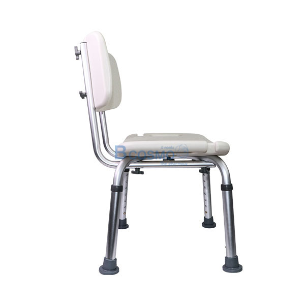 เก้าอี้นั่งอาบน้ำเว้ากลาง มีพนักพิงเล็ก RKF3013 สีขาว