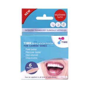 แผ่นปิดแผลในปาก Time Oral Ulcer Patch 1.5 cm. 6 ชิ้น
