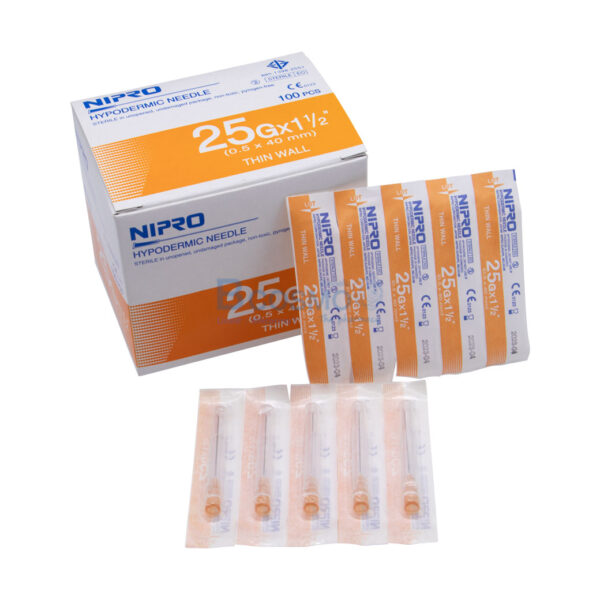 เข็มฉีดยา NIPRO 25G x 1 1/2" [100 ชิ้น/กล่อง]