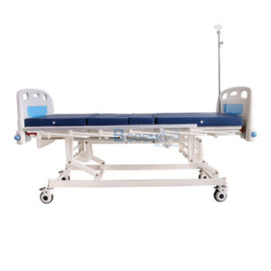 เตียงผู้ป่วยมือหมุน 3 ไก ราวสไลด์สูง สีฟ้า YD-S301