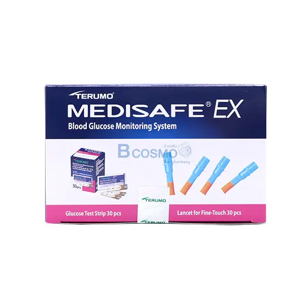 แผ่นตรวจน้ำตาลในเลือด+เข็มเจาะ MEDISAFE EX