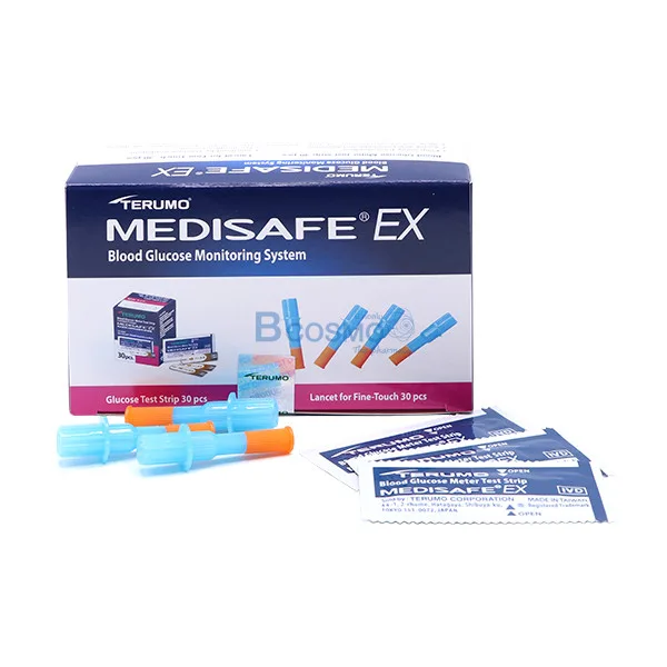 แผ่นตรวจน้ำตาลในเลือด+เข็มเจาะ MEDISAFE EX