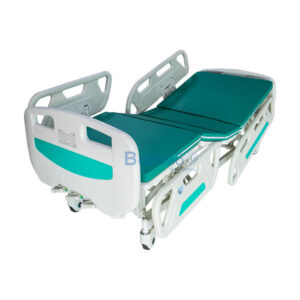 เตียงผู้ป่วย YYY A236P มือหมุน 3 ไก หัวท้าย ABS ราวปีกนก พร้อมเบาะนอน 4 ตอน