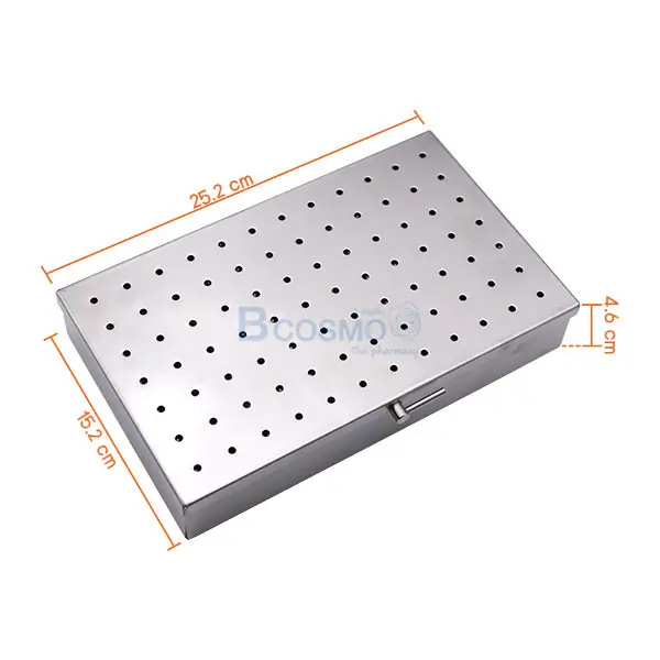 กล่องใส่เครื่องมือ นึ่งฆ่าเชื้อ สแตนเลส แผ่นซิลิโคน  252x152x46 mm. - Image 4