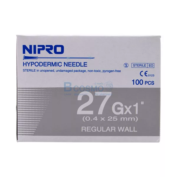 เข็มฉีดยา NIPRO 27G x 1" [100 ชิ้น/กล่อง]