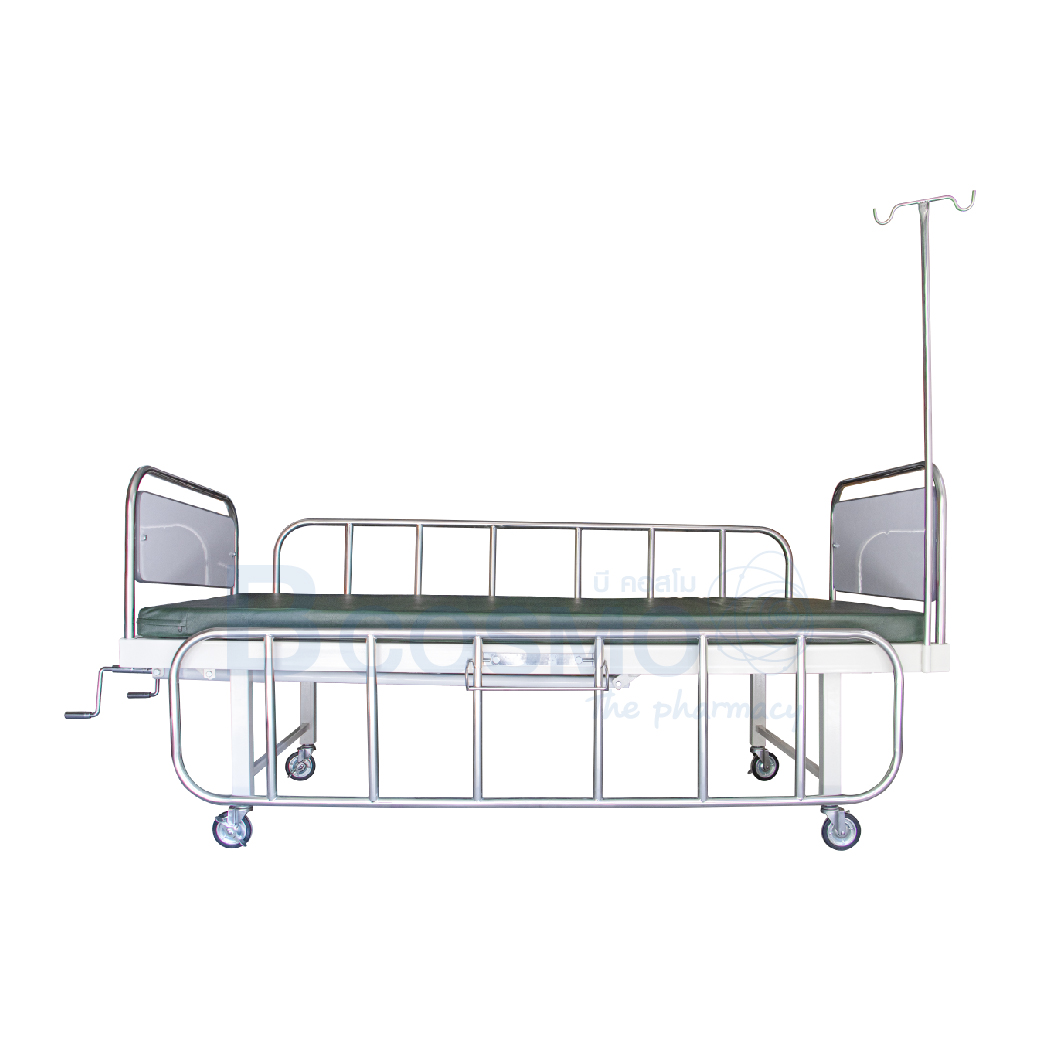 PB0013 เตียงผู้ป่วย PS01 มือหมุน เตียง 2 ไก พื้นเหล็ก หั