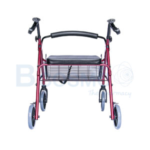 WC0408 R Wheelchair Rollator รถเข็นหัดเดิน 2 in 1 ล้อ 8 นิ้วเบาะใหญ่ สีแดง Y882LW 4