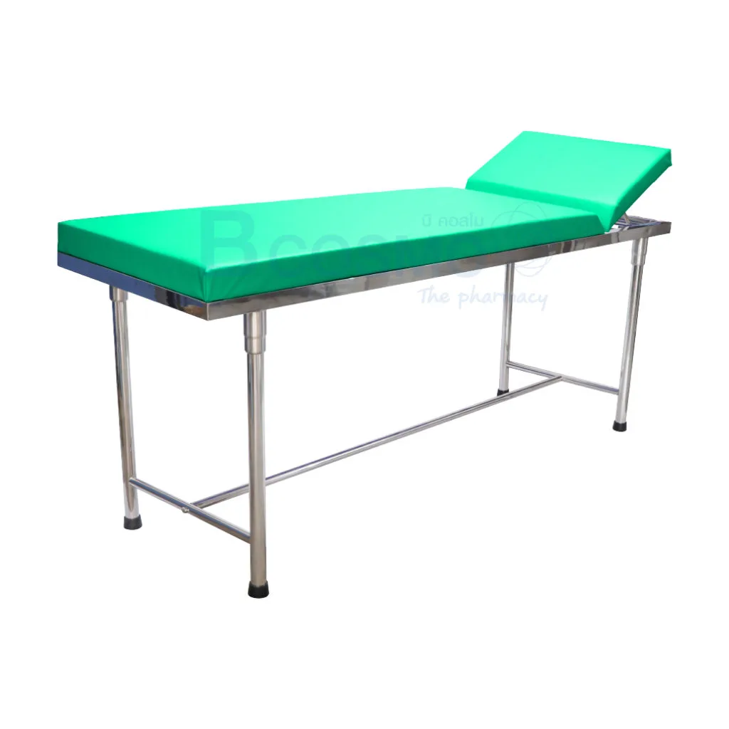 MT0801 GR เตียงตรวจโรค สแตนเลส เหลี่ยม สีเขียว 60x200x80 cm