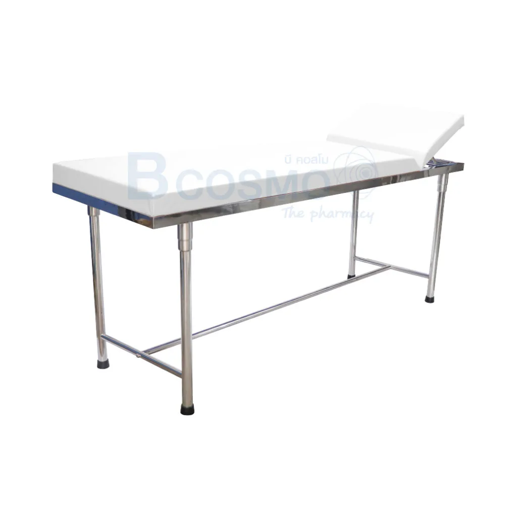 MT0801 WH เตียงตรวจโรค สแตนเลส เหลี่ยม สีขาว 60x200x80 cm