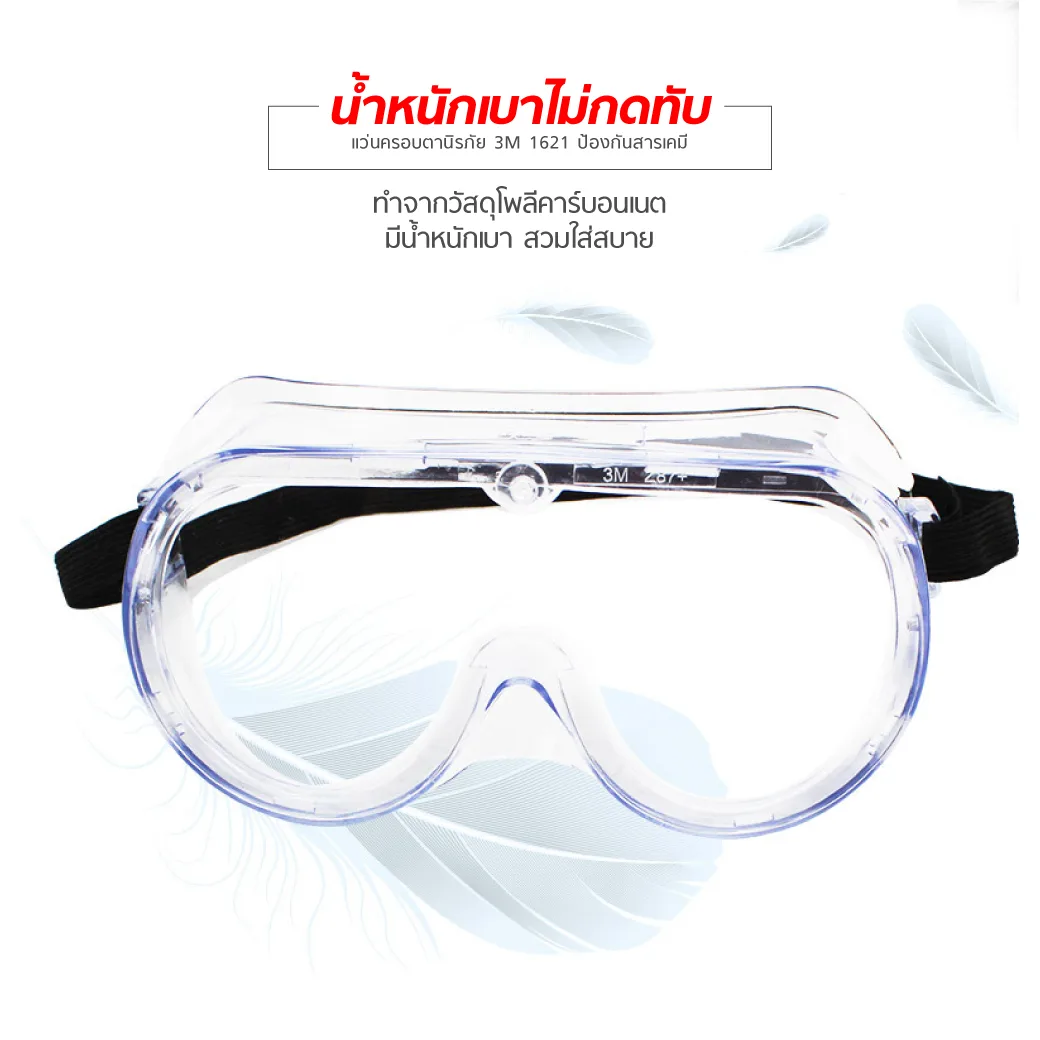 แว่นครอบตานิรภัย 3M 1621 ป้องกันสารเคมี MT0608 1