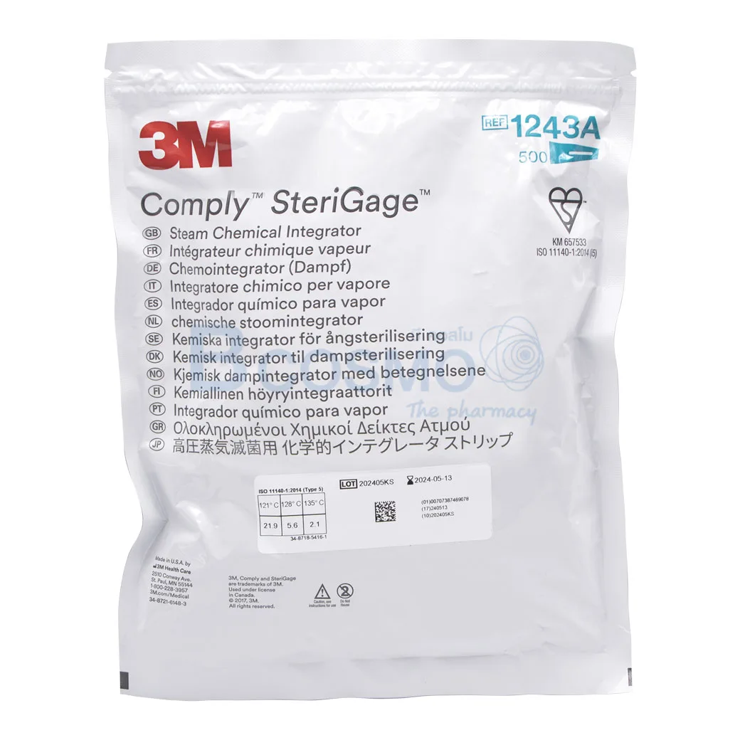 MT0437 แผ่นตรวจสอบการฆ่าเชื้อ 3M COMPLY STERIGAGE 1243A ลายน้ำ5 MT0437 แผ่นตรวจสอบการฆ่าเชื้อ 3M COMPLY STERIGAGE 1243A ลายน้ำ5