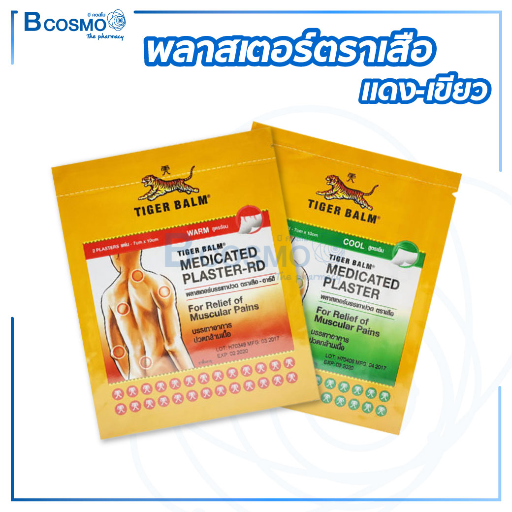 พลาสเตอร์ตราเสือ Cool / Warm 2 ชิ้น - Bcosmo ขายอุปกรณ์ทางการแพทย์  อุปกรณ์ผู้ป่วย คุณภาพสูง ราคาดีที่สุด Pa1805