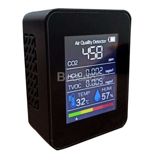 เครื่องวัดความชื้นและอุณหภูมิในอากาศแบบดิจิตอล Air Detector สีดำ