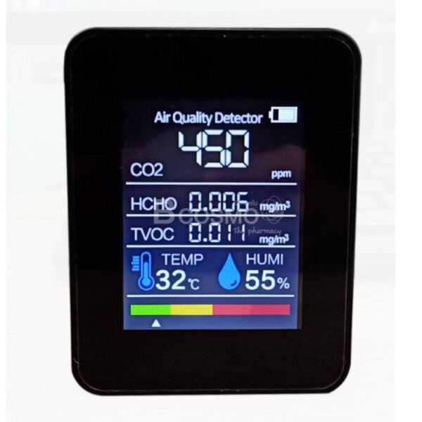 เครื่องวัดความชื้นและอุณหภูมิในอากาศแบบดิจิตอล Air Detector สีดำ