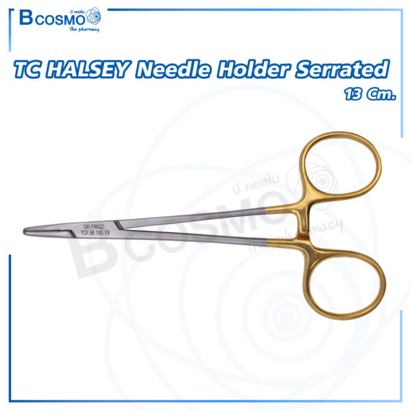TC HALSEY Needle Holder serrated 13 cm.