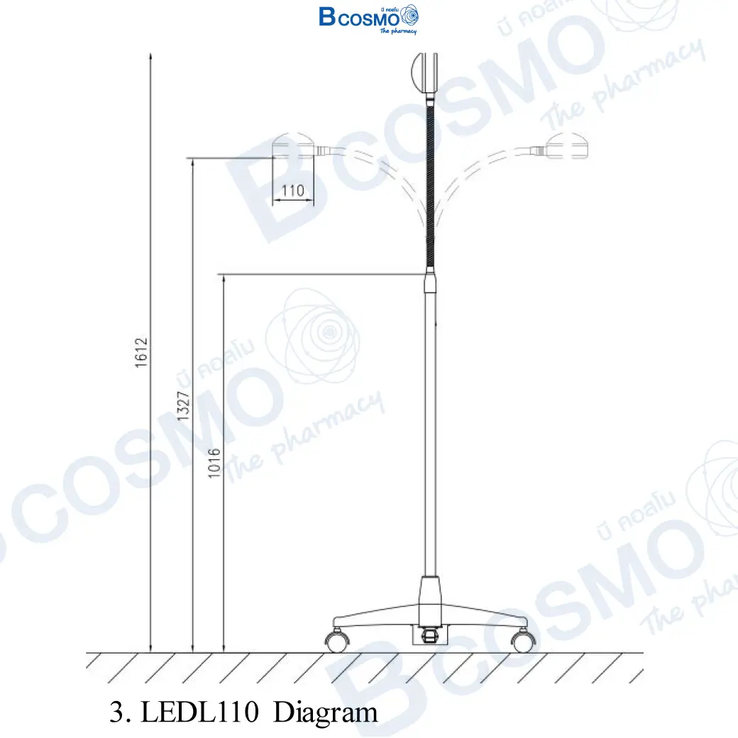 โคมไฟผ่าตัด Operating Light LEDL110 6 ดวง ความสว่าง 20000 LUX โคมไฟผ่าตัด Operating Light LEDL110 6 ดวง ความสว่าง 20000 LUX