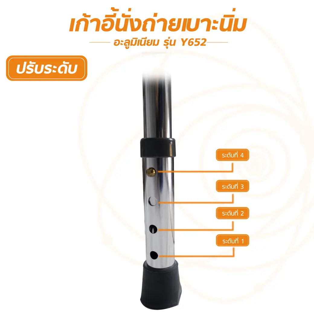 เก้าอี้นั่งถ่าย นั่งอาบน้ำ สำหรับผู้สูงอายุ ผู้พิการ เบาะนิ่ม วัสดุอะลูมิเนียม Y652