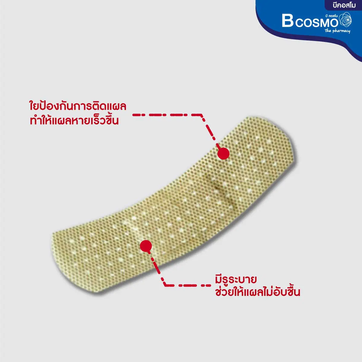 พลาสเตอร์ปิดแผล Tigerplast Sheer ชนิดพลาสติกสีเนื้อ ขนาด 19x72 mm. [10 แผ่น]