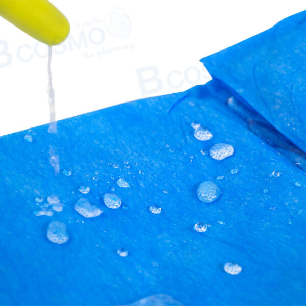 ผ้าคลุมเตียง แบบใช้แล้วทิ้ง กันน้ำ รัดมุม สีฟ้า ขนาด 80*220 ซม. [2 ชิ้น / แพ็ก]
