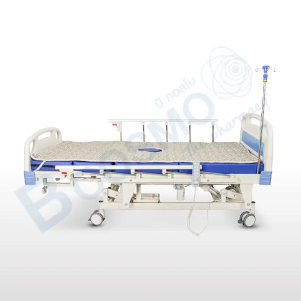 เตียงผู้ป่วยไฟฟ้า PF10 5 มอเตอร์ 6 ฟังก์ชัน ราวสไลด์ปรับสูง-ต่ำ ที่นอน 4 ตอน หนา 8 cm. พร้อมถาดวางอาหาร