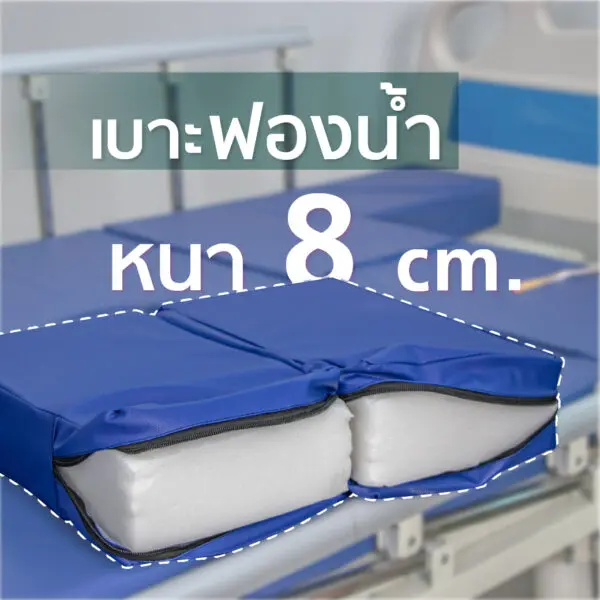 เตียงผู้ป่วยไฟฟ้า PF10 5 มอเตอร์ 6 ฟังก์ชัน ราวสไลด์ปรับสูง-ต่ำ ที่นอน 4 ตอน หนา 8 cm. พร้อมถาดวางอาหาร