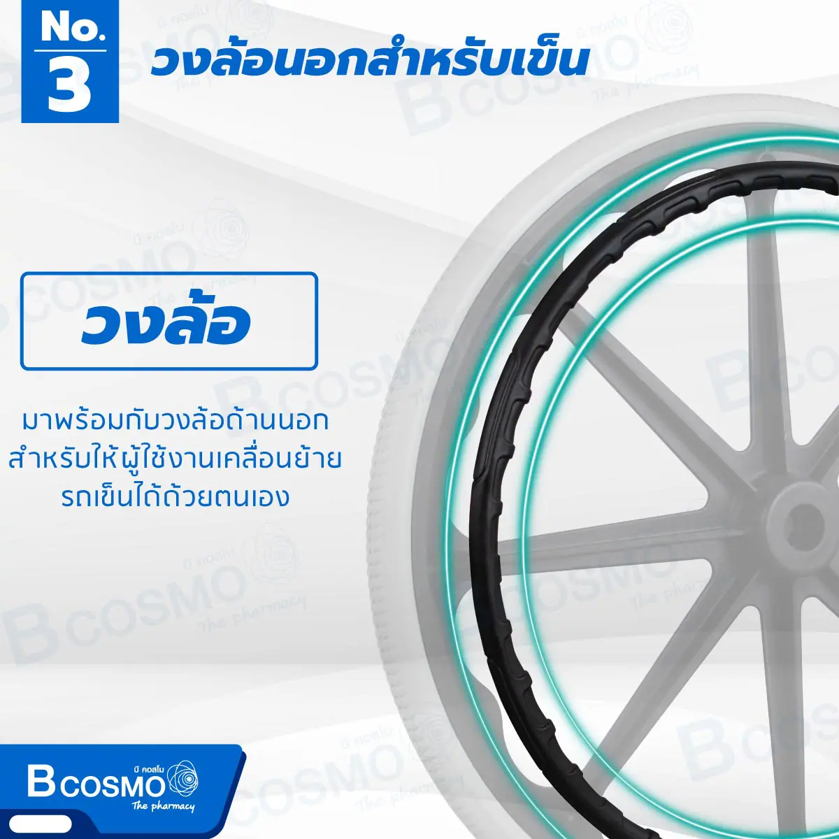 อะไหล่ล้อแม็ก 8 แฉก ขนาด 24 นิ้ว ยางสีเทา