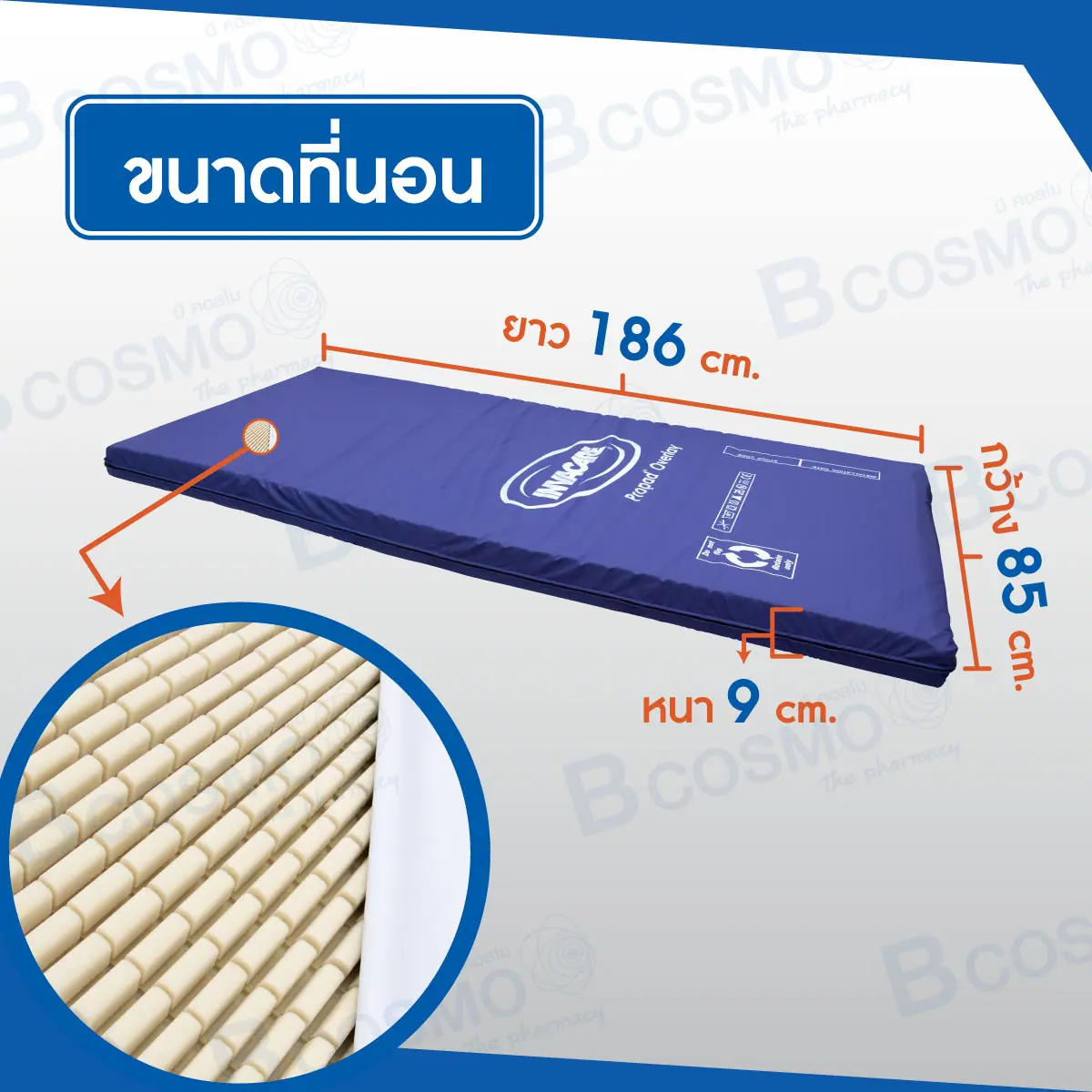 ที่นอนโฟมป้องกันแผลกดทับ Invacare รุ่น Propad ที่นอนโฟมป้องกันแผลกดทับ Invacare รุ่น Propad