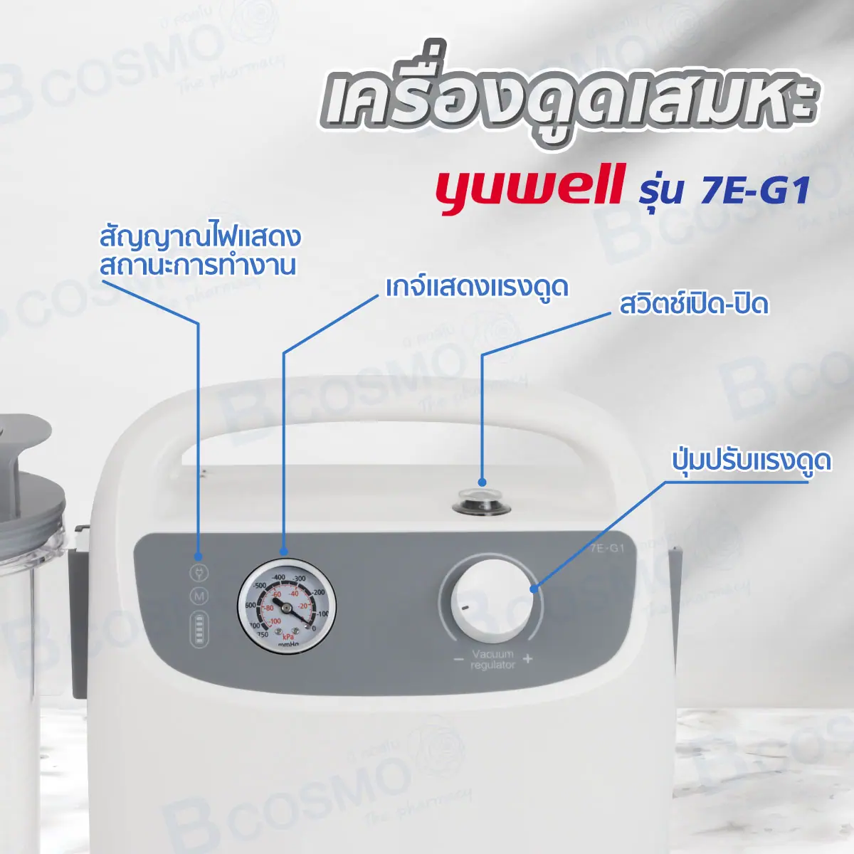 เครื่องดูดเสมหะ YUWELL 7E-G1