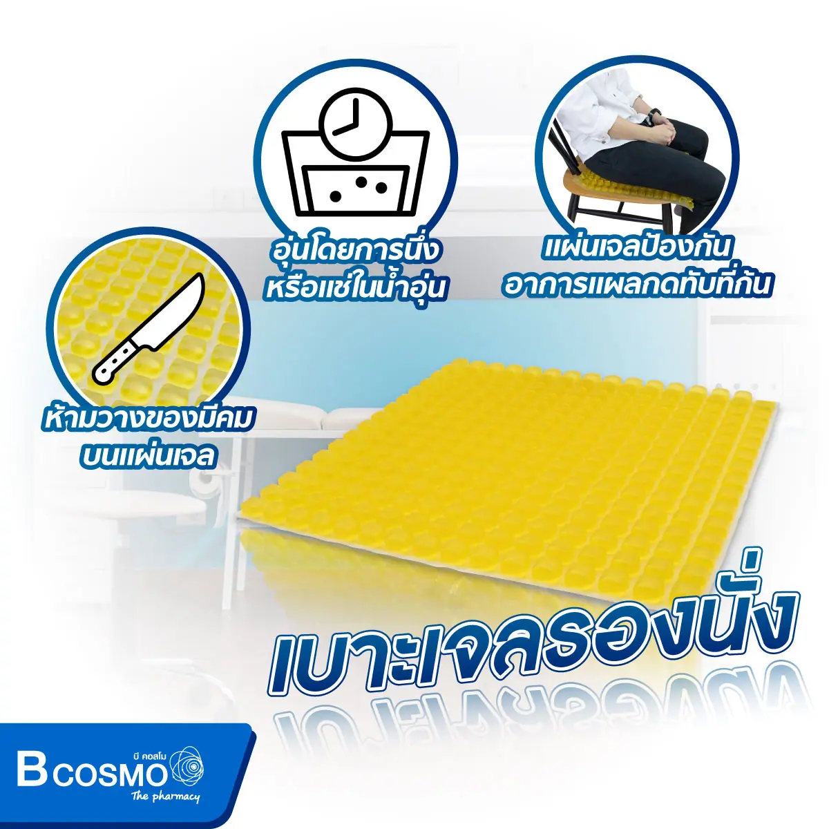 เบาะเจลรองนั่ง Howell High protection Pad (Salient Point) HE161 เบาะเจลรองนั่ง Howell High protection Pad (Salient Point) HE1616