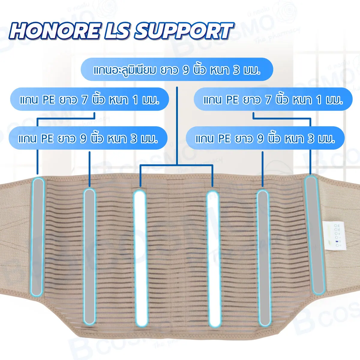 เข็มขัดพยุงหลังส่วนล่าง HONORE LS SUPPORT เข็มขัดพยุงหลังส่วนล่าง HONORE LS SUPPORT