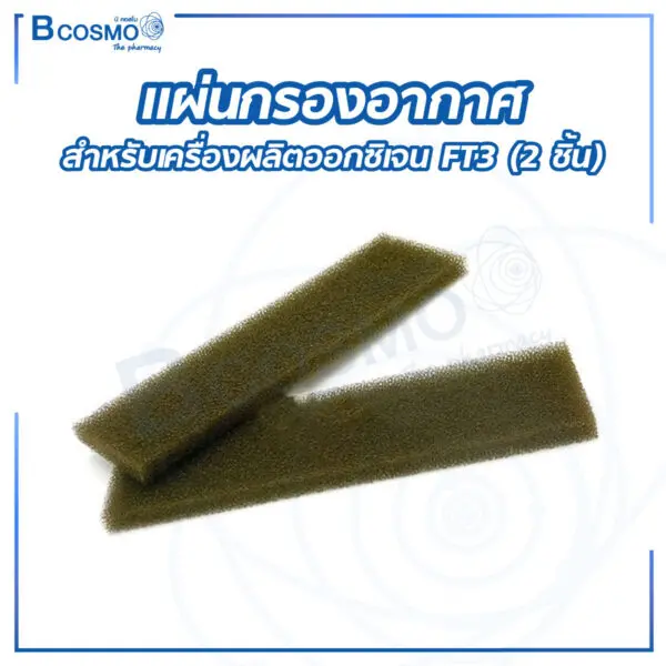 แผ่นกรองอากาศสำหรับเครื่องผลิตออกซิเจน FT3 (2 ชิ้น)