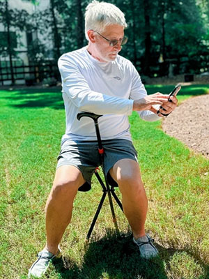 Walksit Carbon Fiber Chair Cane ไม้เท้าเก้าอี้พับได้ ไม้เท้าคาร์บอนไฟเบอร์ 3 ขา