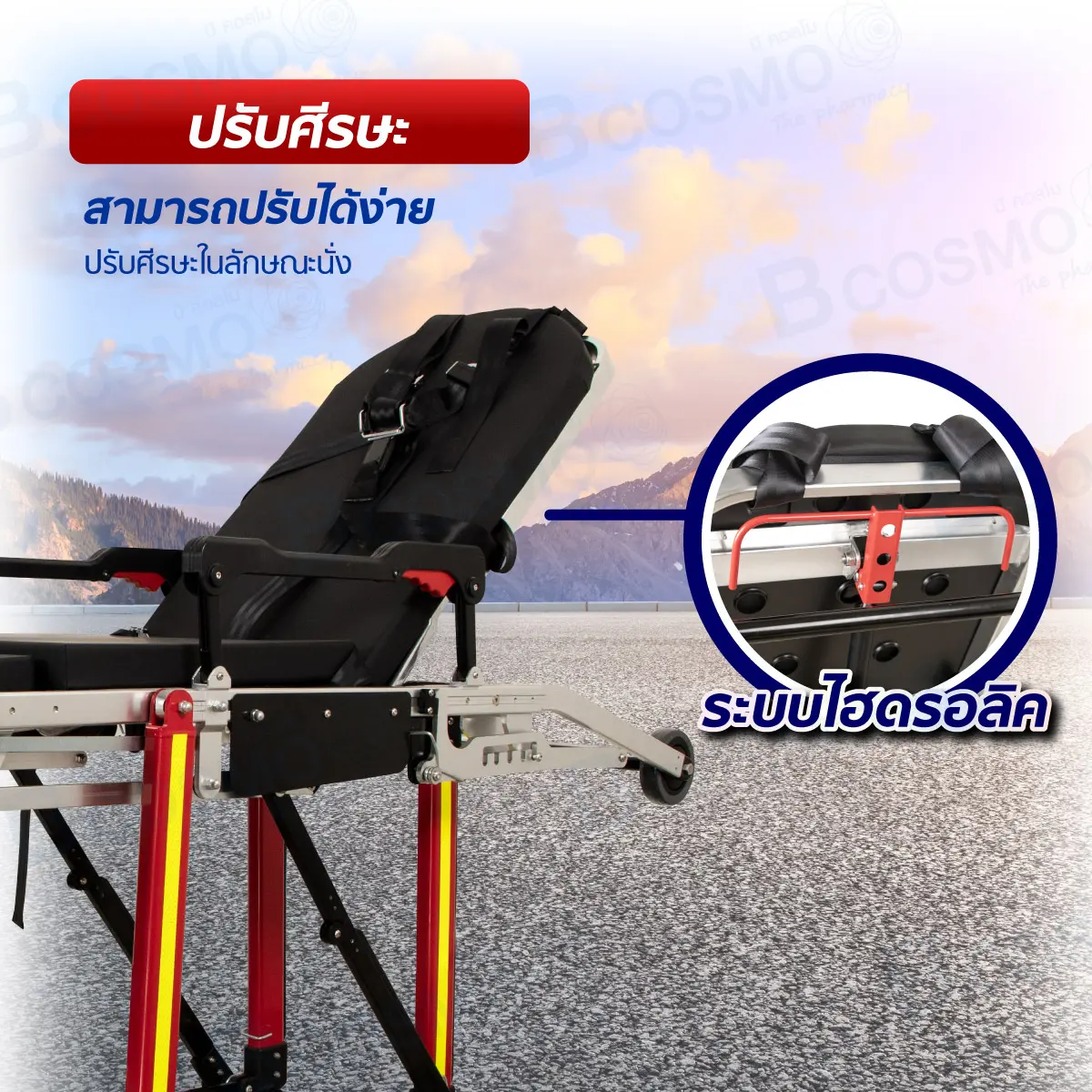 เตียงเข็นฉุกเฉิน Stretcher Automatic Loading Ambulance BDTT202B เตียงเข็นฉุกเฉิน Stretcher Automatic Loading Ambulance BDTT202B