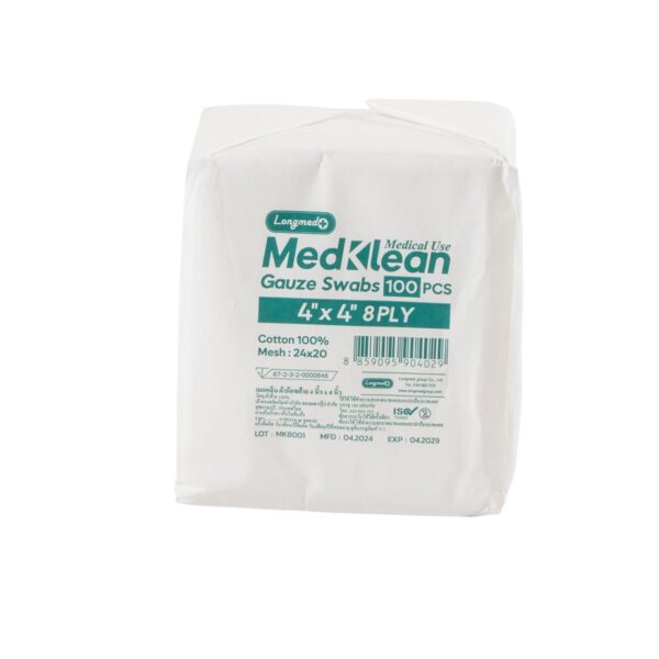 ผ้าก๊อซ MEDKLEAN 8 Ply (100ชิ้น/ห่อ)