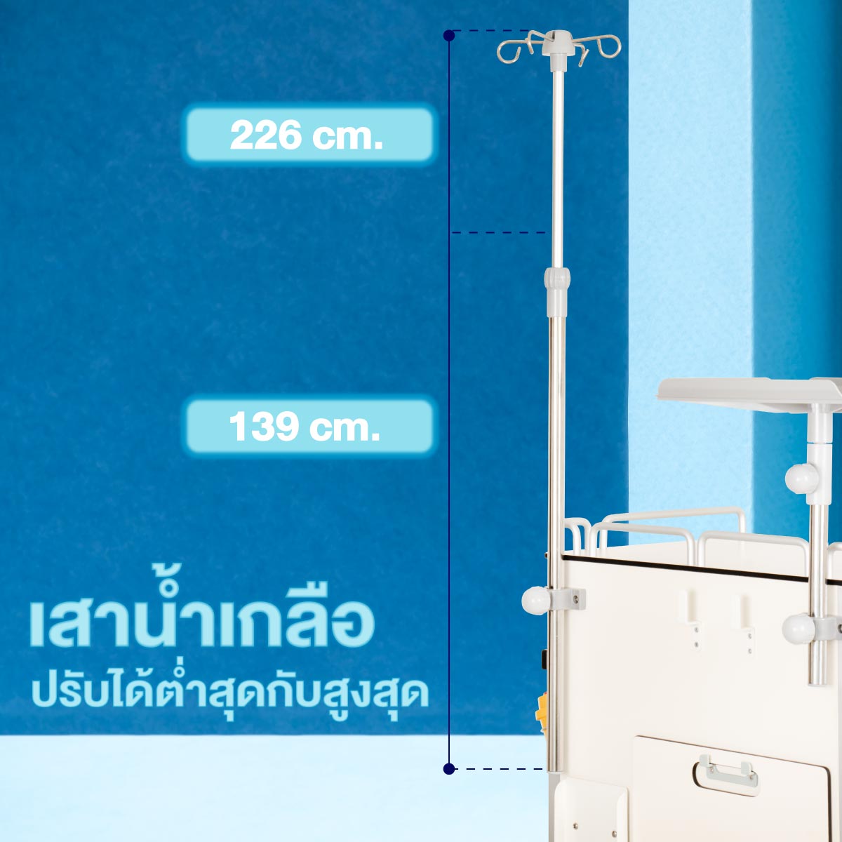 รถเข็นโรงพยาบาล ลามิเนต HPL 3 ลิ้นชัก 2 ประตู HK-N505