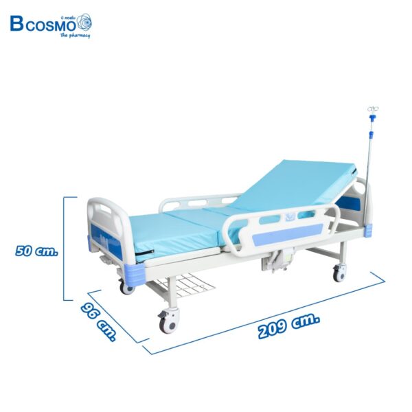 เตียงผู้ป่วย มือหมุน 2 ไก Bcos A09-3 ราวปีกนก