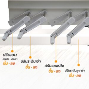 เตียงผู้ป่วย Bcos R01 มือหมุน 5 ไก ราวปีกนก