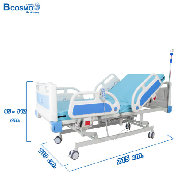 เตียงผู้ป่วยไฟฟ้า 3 ฟังก์ชัน Bcos A03-2E ราวปีกนก