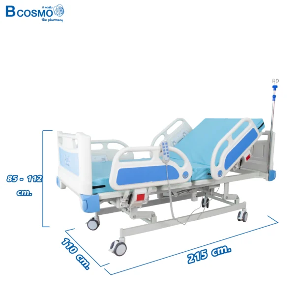 เตียงผู้ป่วยไฟฟ้า 3 ฟังก์ชัน Bcos A03-2E ราวปีกนก