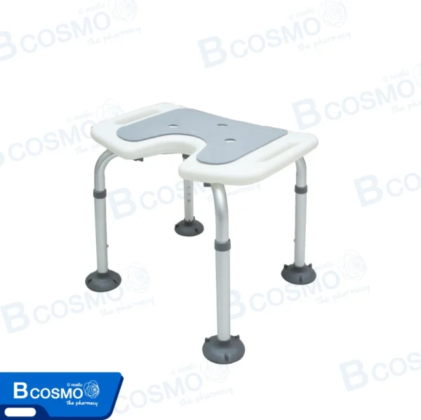เก้าอี้นั่งอาบน้ำเว้ากลาง ที่นั่งฟ้า RKF-3011U สีขาว
