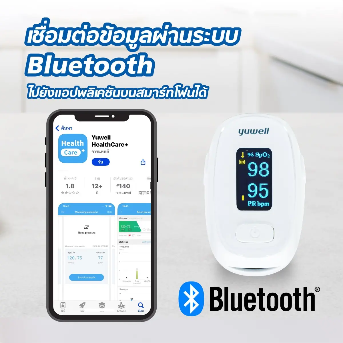 เครื่องวัดออกซิเจนปลายนิ้ว YUWELL YX310 เครื่องวัดออกซิเจนปลายนิ้ว YUWELL YX310