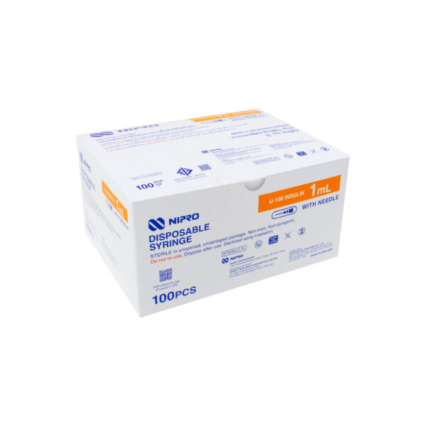 Syringe Insulin NIPRO 29Gx1/2นิ้ว 1 ml. [100 ชิ้น/กล่อง]