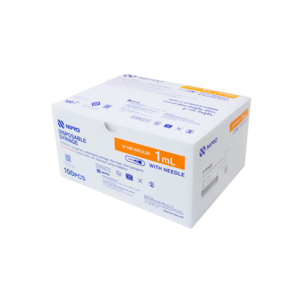 Syringe Insulin NIPRO 29Gx1/2นิ้ว 1 ml. [100 ชิ้น/กล่อง]