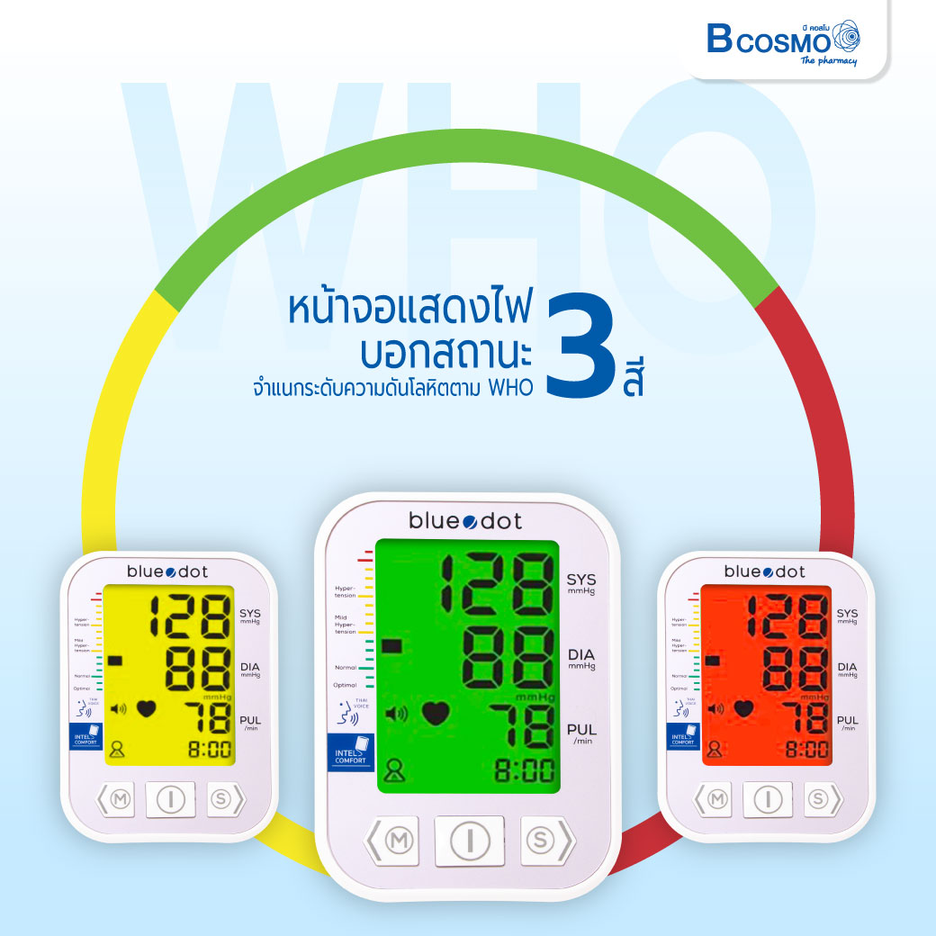 เครื่องวัดความดันโลหิต BLUEDOT B-BM03 Pro light