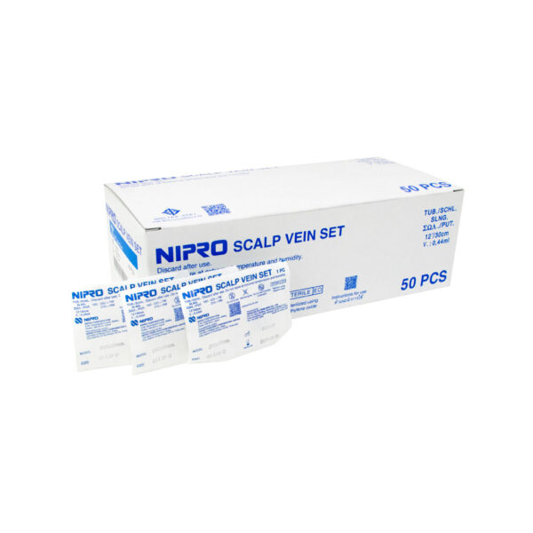 เข็มแทงเส้นแบบปีกผีเสื้อ SCALP VEIN NIPRO No.23 x 3/4 นิ้ว [50 ชิ้น/กล่อง]