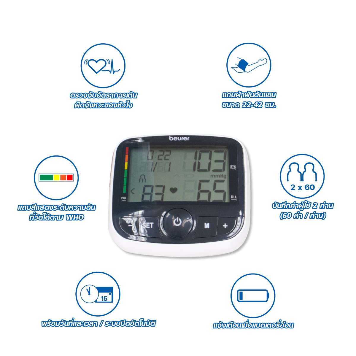 เครื่องวัดความดันโลหิตที่ต้นแขน BEURER รุ่น BM40