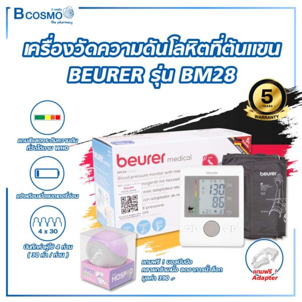 เครื่องวัดความดันโลหิตที่ต้นแขน BEURER รุ่น BM28