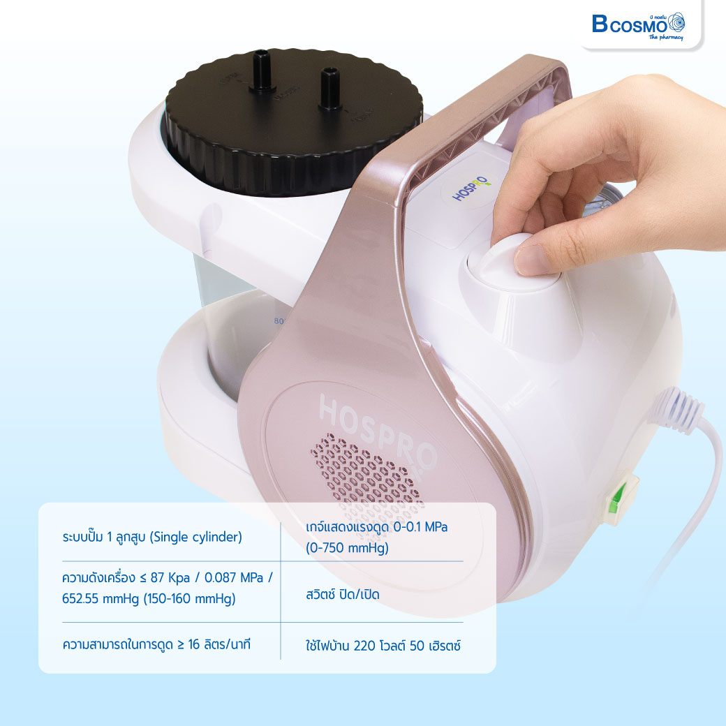 เครื่องดูดเสมหะพกพา HOSPRO รุ่น H-SM151